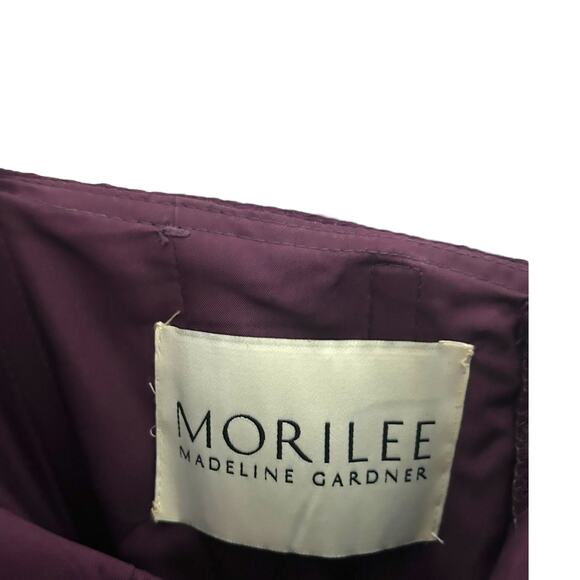 Morilee by Madeline Gardner Bridesmaids Dress Strapless Chiffon Long Purple 8 - Picture 5 of 6